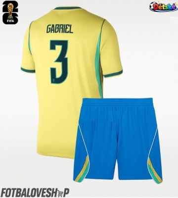Brazílie Gabriel Magalhaes #3 Dětské Domácí Dres MS 2026 Krátký Rukáv (+ trenýrky)